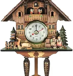 Antique Cuckoo Wall Clock Vintage Wooden Clock Home Decor Excellent Gift J