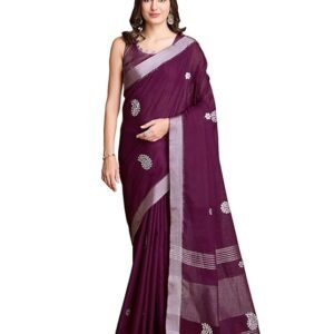 Rekha Maniyar Women's Linen Hand Gota Woven Saree With Unstitched Blouse Piece (JAYSHREE_VOL2_PARENT)